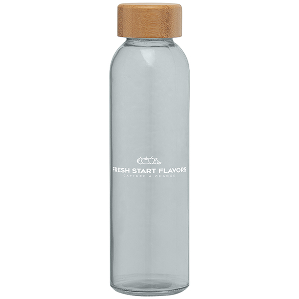 Glass Water Bottle with Bamboo Lid